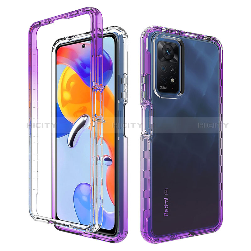 Funda Silicona Carcasa Ultrafina Transparente Goma Frontal y Trasera 360 Grados Gradiente JX1 para Xiaomi Redmi Note 11 Pro 4G