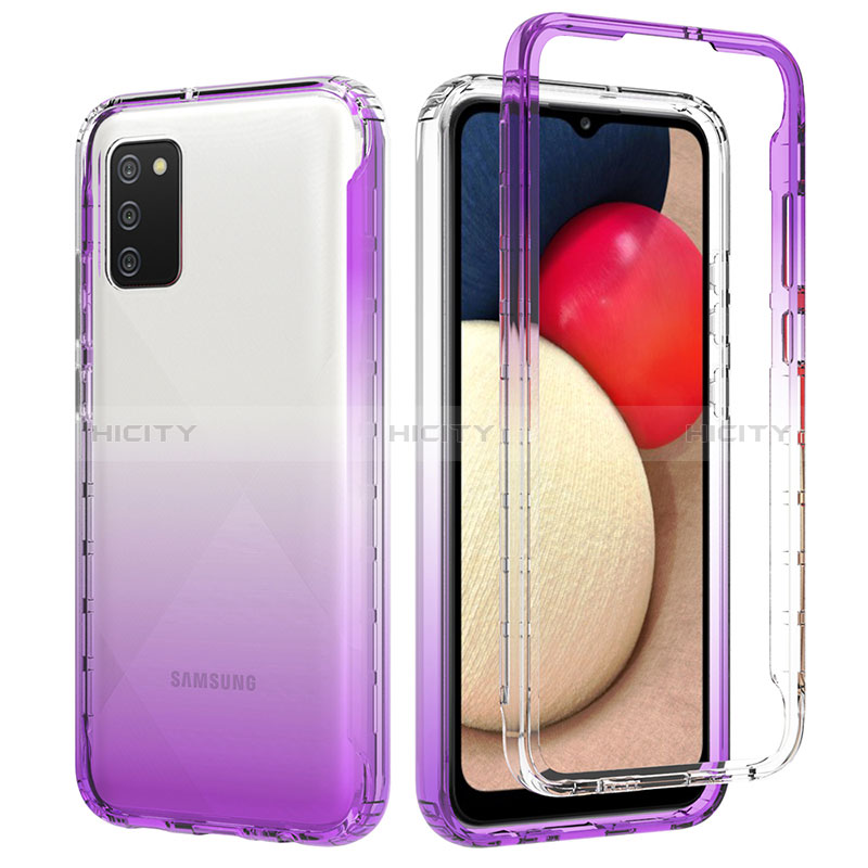 Funda Silicona Carcasa Ultrafina Transparente Goma Frontal y Trasera 360 Grados Gradiente JX4 para Samsung Galaxy A02s