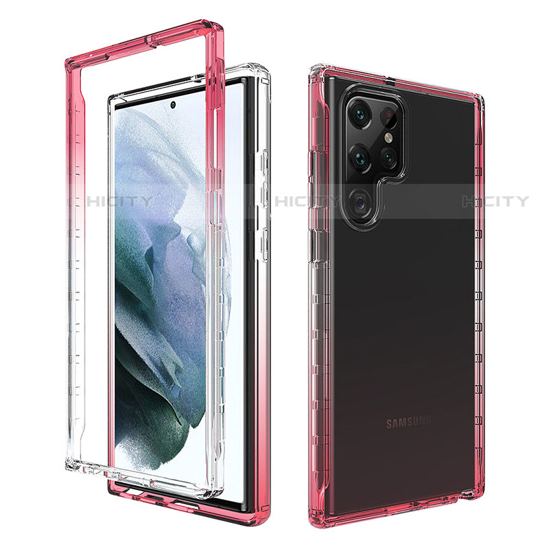 Funda Silicona Carcasa Ultrafina Transparente Goma Frontal y Trasera 360 Grados Gradiente M01 para Samsung Galaxy S22 Ultra 5G