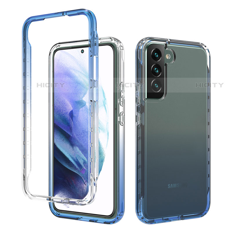 Funda Silicona Carcasa Ultrafina Transparente Goma Frontal y Trasera 360 Grados Gradiente M01 para Samsung Galaxy S23 Plus 5G Azul