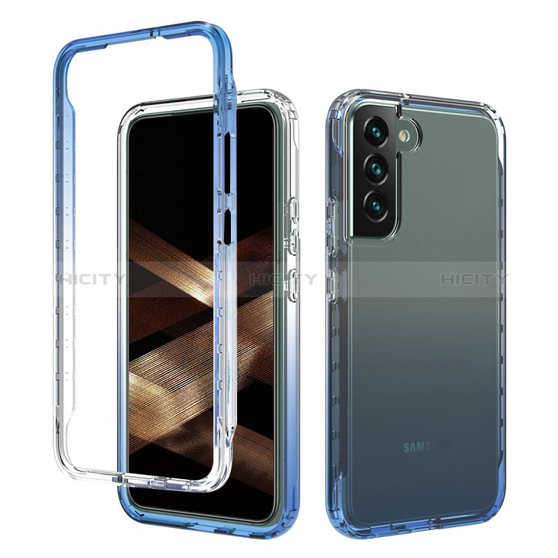 Funda Silicona Carcasa Ultrafina Transparente Goma Frontal y Trasera 360 Grados Gradiente M01 para Samsung Galaxy S24 Plus 5G Azul