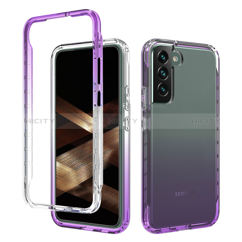 Funda Silicona Carcasa Ultrafina Transparente Goma Frontal y Trasera 360 Grados Gradiente M01 para Samsung Galaxy S24 Plus 5G Morado