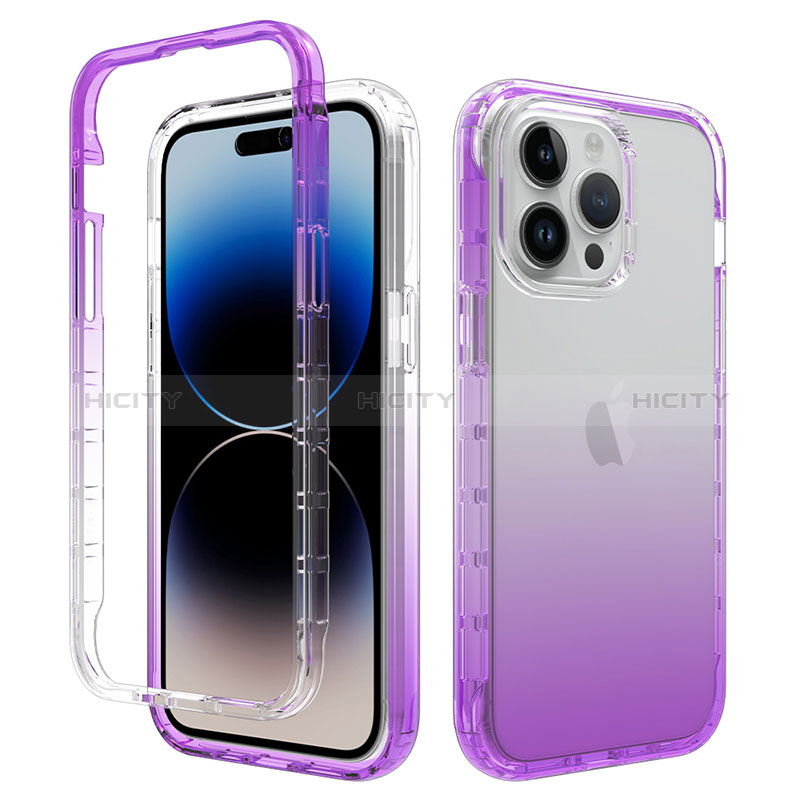 Funda Silicona Carcasa Ultrafina Transparente Goma Frontal y Trasera 360 Grados Gradiente para Apple iPhone 15 Pro