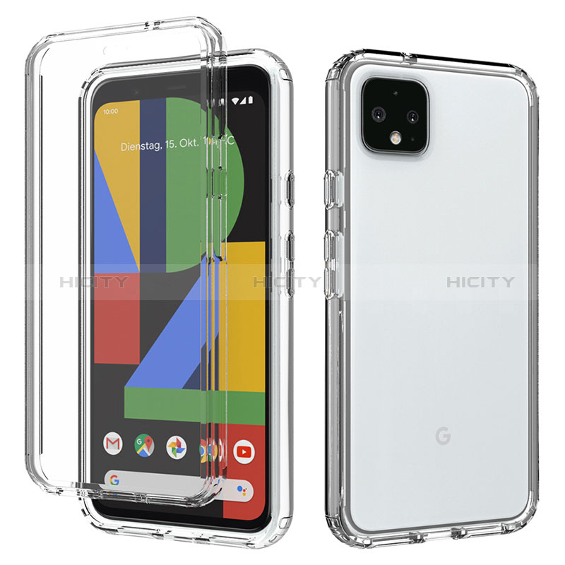 Funda Silicona Carcasa Ultrafina Transparente Goma Frontal y Trasera 360 Grados Gradiente para Google Pixel 4 XL Claro