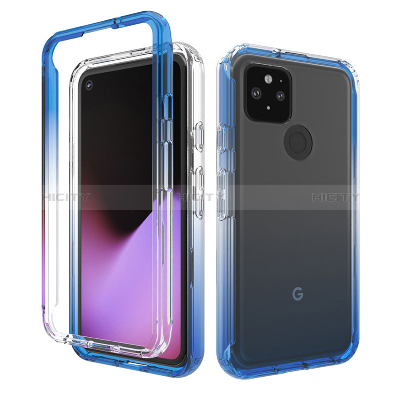 Funda Silicona Carcasa Ultrafina Transparente Goma Frontal y Trasera 360 Grados Gradiente para Google Pixel 5