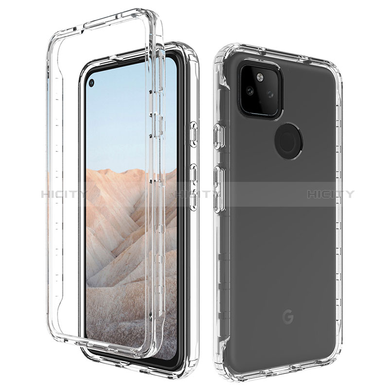 Funda Silicona Carcasa Ultrafina Transparente Goma Frontal y Trasera 360 Grados Gradiente para Google Pixel 5a 5G