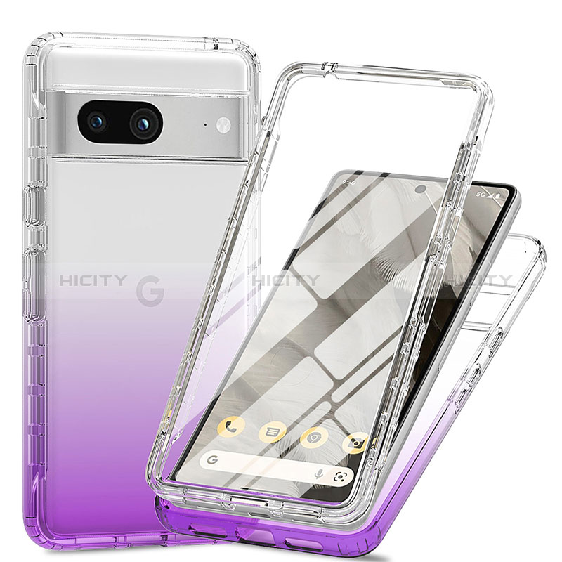 Funda Silicona Carcasa Ultrafina Transparente Goma Frontal y Trasera 360 Grados Gradiente para Google Pixel 7a 5G