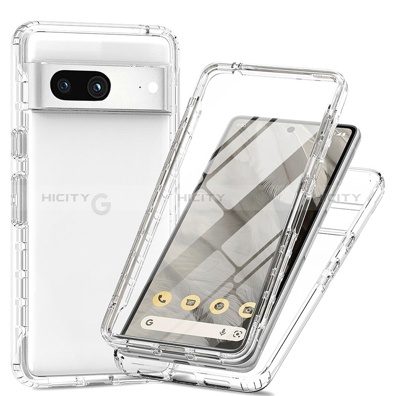 Funda Silicona Carcasa Ultrafina Transparente Goma Frontal y Trasera 360 Grados Gradiente para Google Pixel 7a 5G Claro