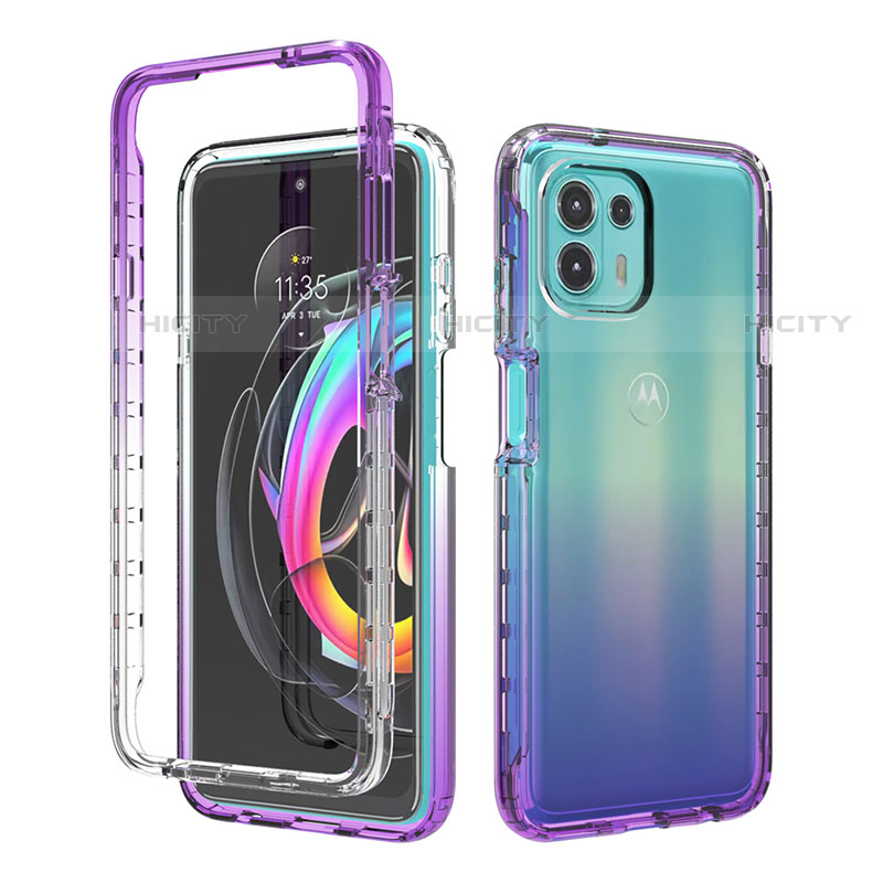 Funda Silicona Carcasa Ultrafina Transparente Goma Frontal y Trasera 360 Grados Gradiente para Motorola Moto Edge 20 Lite 5G