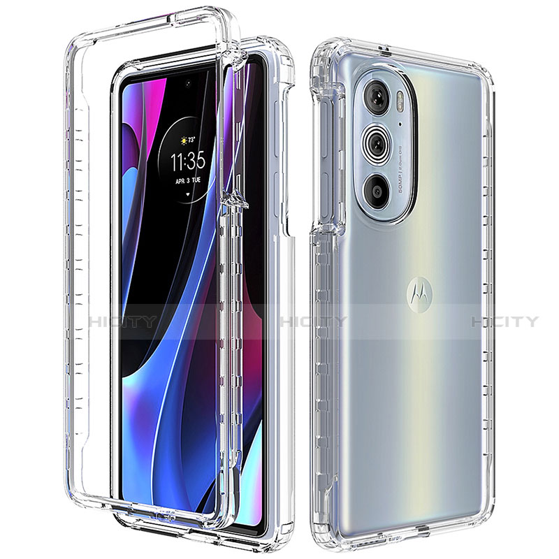 Funda Silicona Carcasa Ultrafina Transparente Goma Frontal y Trasera 360 Grados Gradiente para Motorola Moto Edge 30 Pro 5G Claro