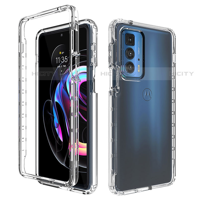 Funda Silicona Carcasa Ultrafina Transparente Goma Frontal y Trasera 360 Grados Gradiente para Motorola Moto Edge S Pro 5G Claro