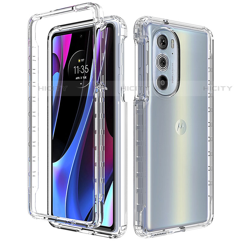 Funda Silicona Carcasa Ultrafina Transparente Goma Frontal y Trasera 360 Grados Gradiente para Motorola Moto Edge X30 5G Claro