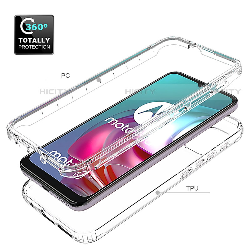 Funda Silicona Carcasa Ultrafina Transparente Goma Frontal y Trasera 360 Grados Gradiente para Motorola Moto G10