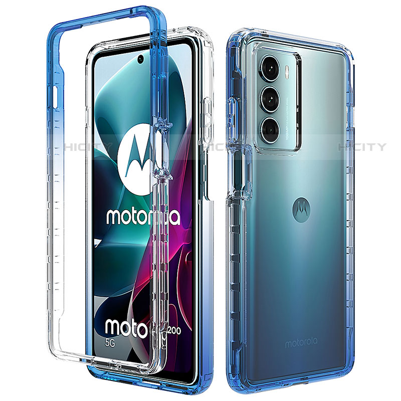 Funda Silicona Carcasa Ultrafina Transparente Goma Frontal y Trasera 360 Grados Gradiente para Motorola Moto G200 5G