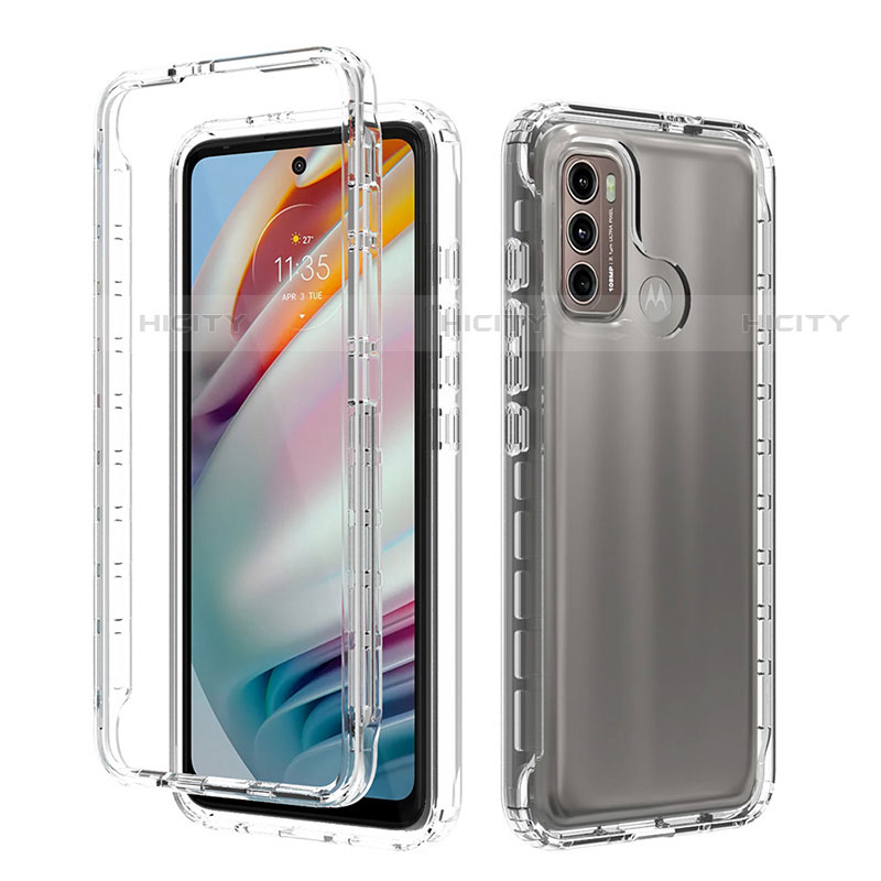 Funda Silicona Carcasa Ultrafina Transparente Goma Frontal y Trasera 360 Grados Gradiente para Motorola Moto G40 Fusion Claro