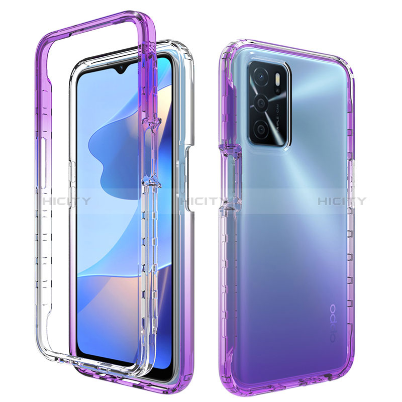 Funda Silicona Carcasa Ultrafina Transparente Goma Frontal y Trasera 360 Grados Gradiente para Oppo A16