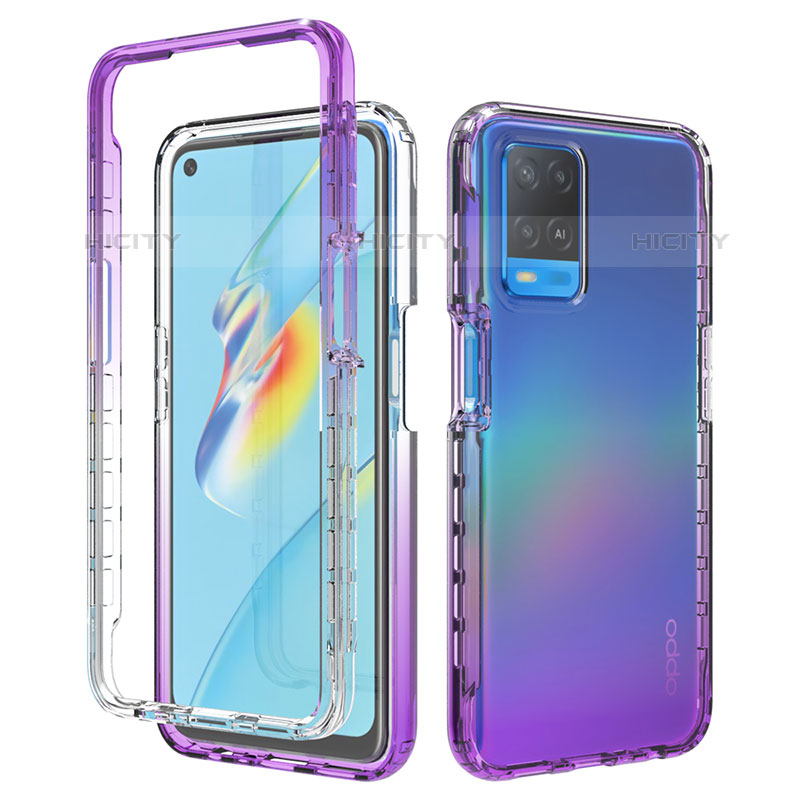 Funda Silicona Carcasa Ultrafina Transparente Goma Frontal y Trasera 360 Grados Gradiente para Oppo A54 4G