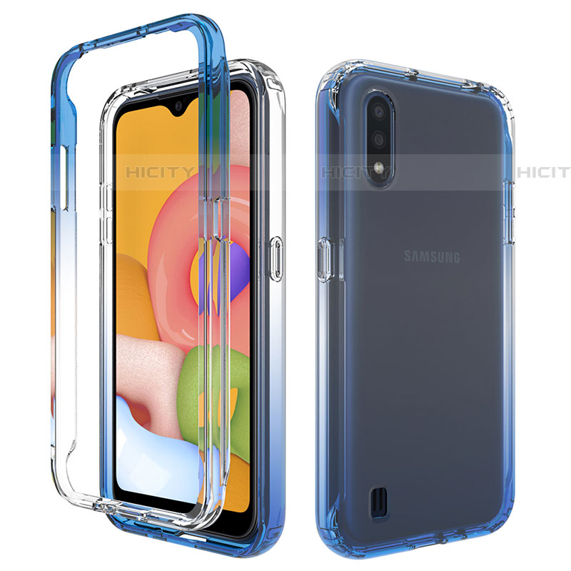 Funda Silicona Carcasa Ultrafina Transparente Goma Frontal y Trasera 360 Grados Gradiente para Samsung Galaxy A01 SM-A015