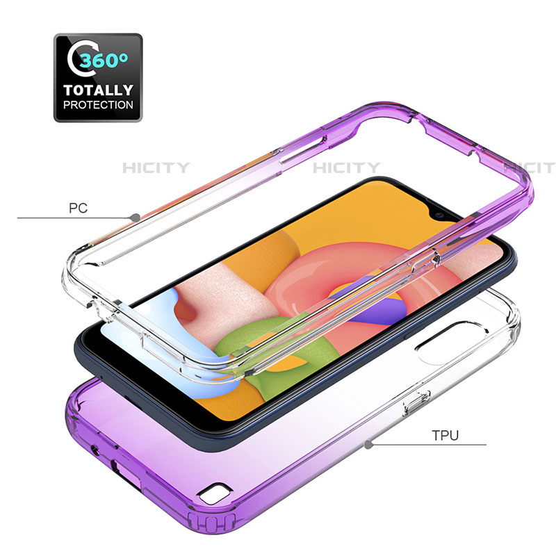 Funda Silicona Carcasa Ultrafina Transparente Goma Frontal y Trasera 360 Grados Gradiente para Samsung Galaxy A01 SM-A015