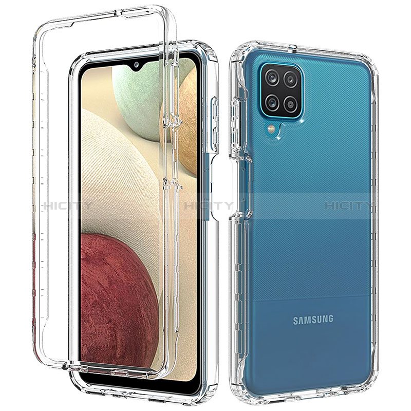 Funda Silicona Carcasa Ultrafina Transparente Goma Frontal y Trasera 360 Grados Gradiente para Samsung Galaxy A12 5G Claro