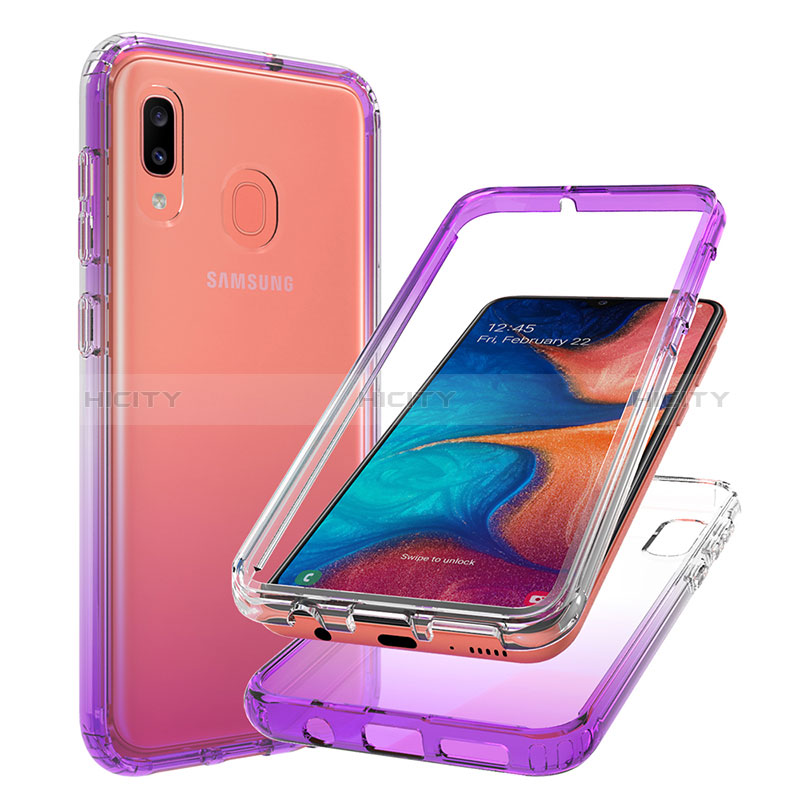 Funda Silicona Carcasa Ultrafina Transparente Goma Frontal y Trasera 360 Grados Gradiente para Samsung Galaxy A20