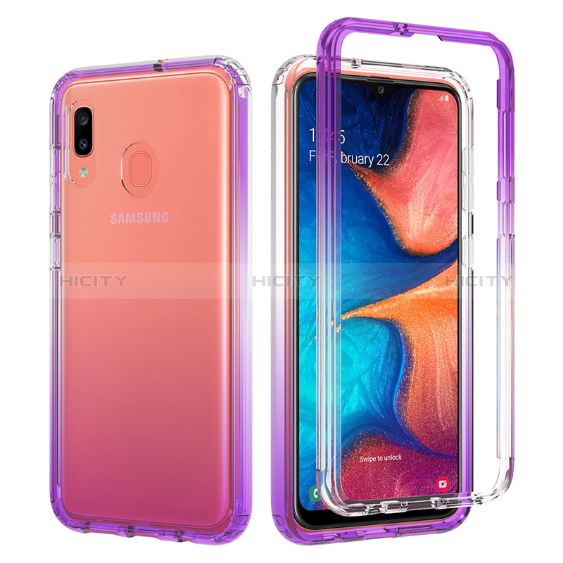 Funda Silicona Carcasa Ultrafina Transparente Goma Frontal y Trasera 360 Grados Gradiente para Samsung Galaxy A20