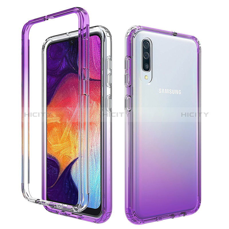 Funda Silicona Carcasa Ultrafina Transparente Goma Frontal y Trasera 360 Grados Gradiente para Samsung Galaxy A50