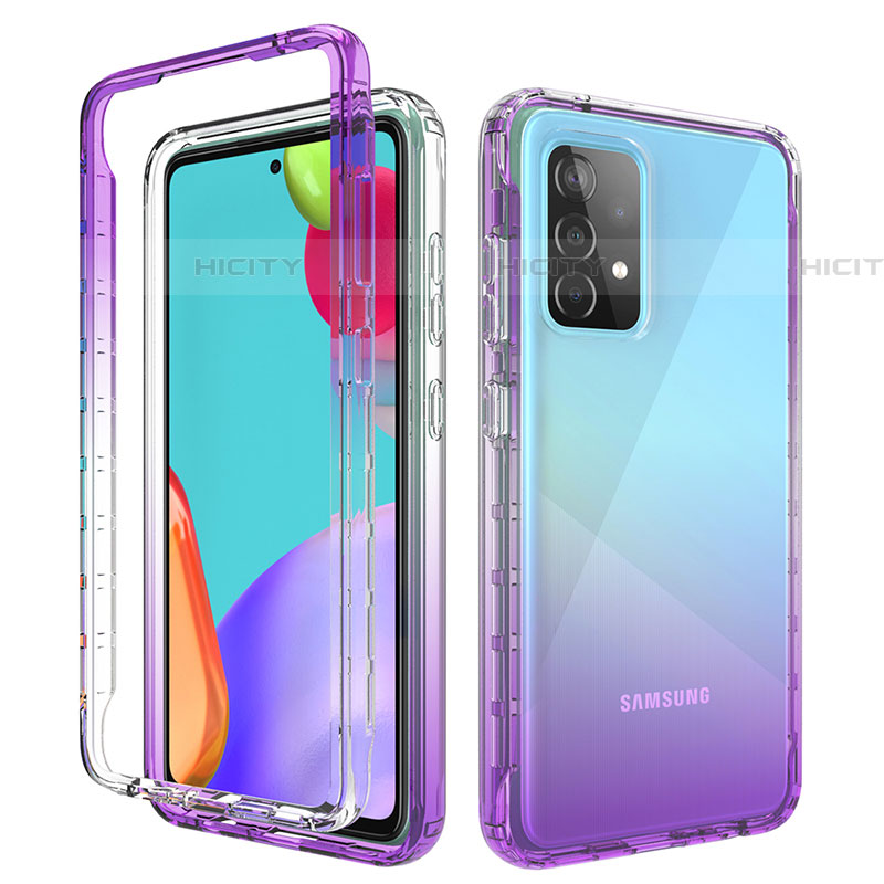 Funda Silicona Carcasa Ultrafina Transparente Goma Frontal y Trasera 360 Grados Gradiente para Samsung Galaxy A52 4G