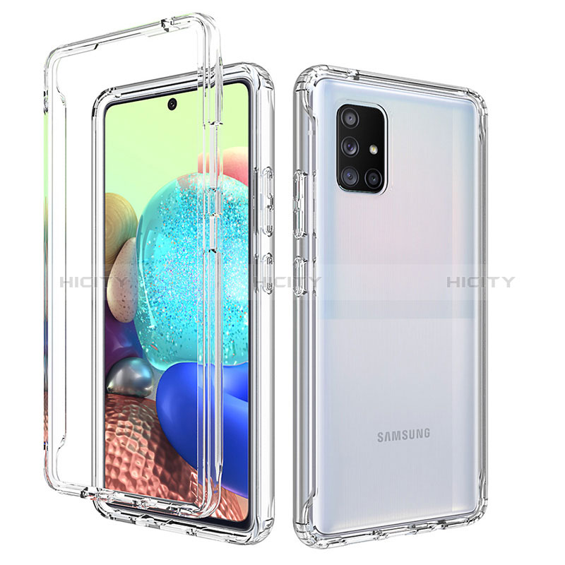 Funda Silicona Carcasa Ultrafina Transparente Goma Frontal y Trasera 360 Grados Gradiente para Samsung Galaxy A71 4G A715 Claro