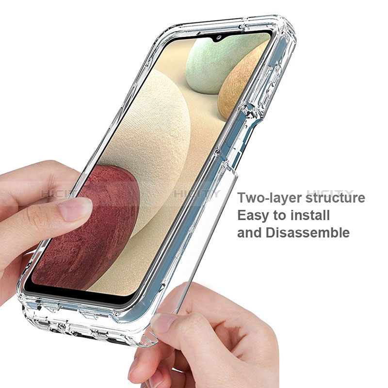 Funda Silicona Carcasa Ultrafina Transparente Goma Frontal y Trasera 360 Grados Gradiente para Samsung Galaxy F12