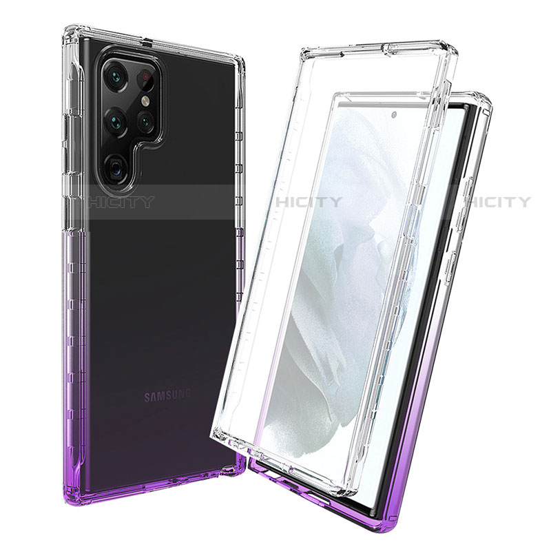 Funda Silicona Carcasa Ultrafina Transparente Goma Frontal y Trasera 360 Grados Gradiente para Samsung Galaxy S21 Ultra 5G