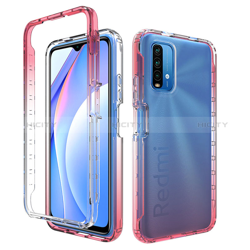 Funda Silicona Carcasa Ultrafina Transparente Goma Frontal y Trasera 360 Grados Gradiente para Xiaomi Redmi 9T 4G