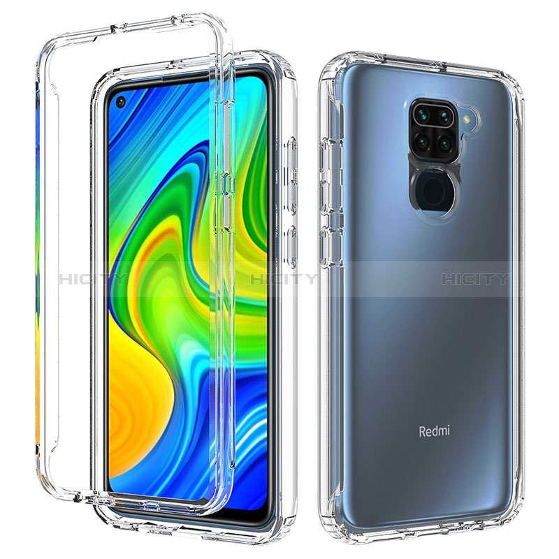 Funda Silicona Carcasa Ultrafina Transparente Goma Frontal y Trasera 360 Grados Gradiente para Xiaomi Redmi Note 9 Claro