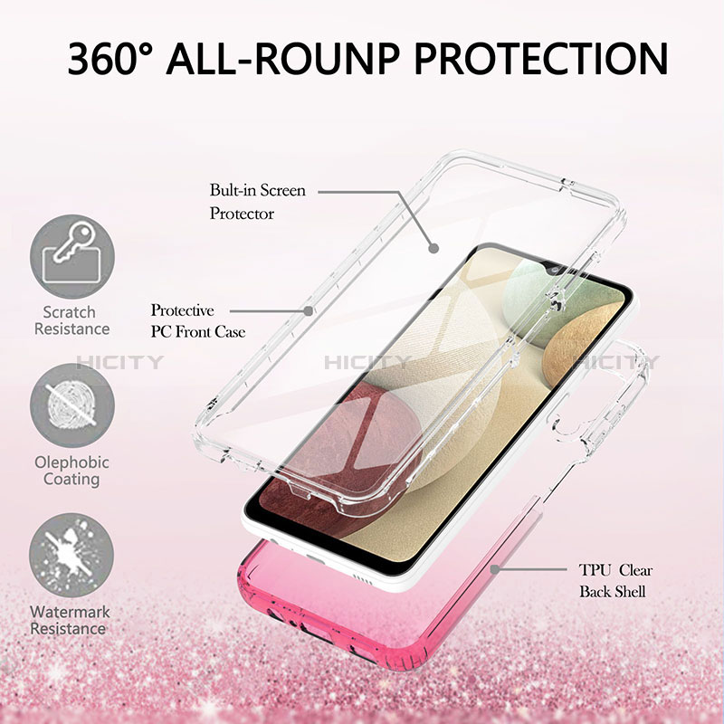 Funda Silicona Carcasa Ultrafina Transparente Goma Frontal y Trasera 360 Grados Gradiente YB1 para Samsung Galaxy A12 Nacho