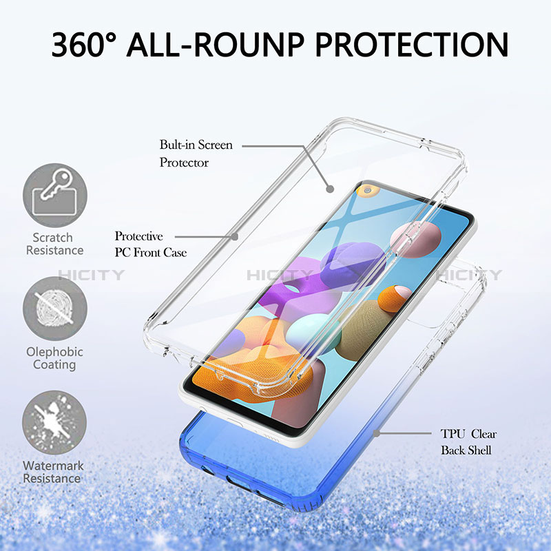 Funda Silicona Carcasa Ultrafina Transparente Goma Frontal y Trasera 360 Grados Gradiente YB1 para Samsung Galaxy A21s