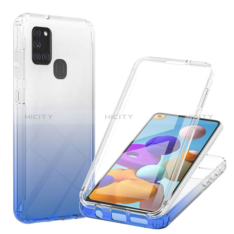 Funda Silicona Carcasa Ultrafina Transparente Goma Frontal y Trasera 360 Grados Gradiente YB1 para Samsung Galaxy A21s