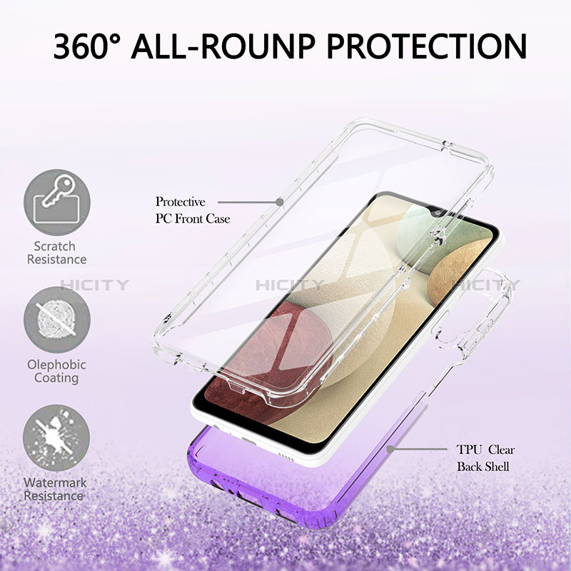 Funda Silicona Carcasa Ultrafina Transparente Goma Frontal y Trasera 360 Grados Gradiente YB2 para Samsung Galaxy A12