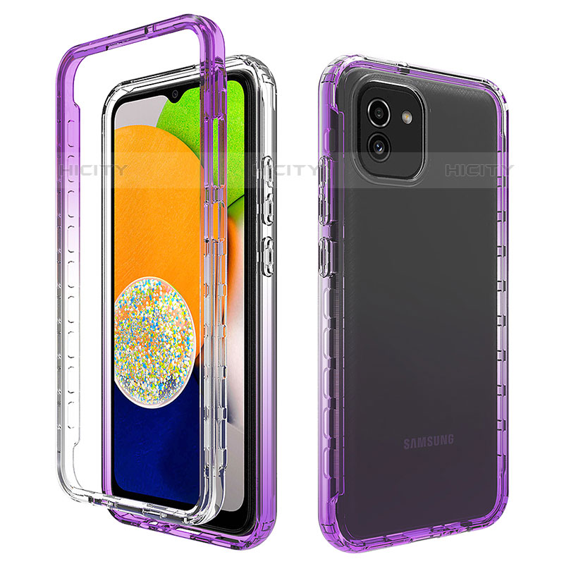 Funda Silicona Carcasa Ultrafina Transparente Goma Frontal y Trasera 360 Grados Gradiente ZJ1 para Samsung Galaxy A03