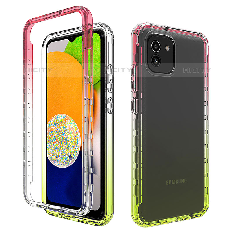 Funda Silicona Carcasa Ultrafina Transparente Goma Frontal y Trasera 360 Grados Gradiente ZJ1 para Samsung Galaxy A03 Vistoso