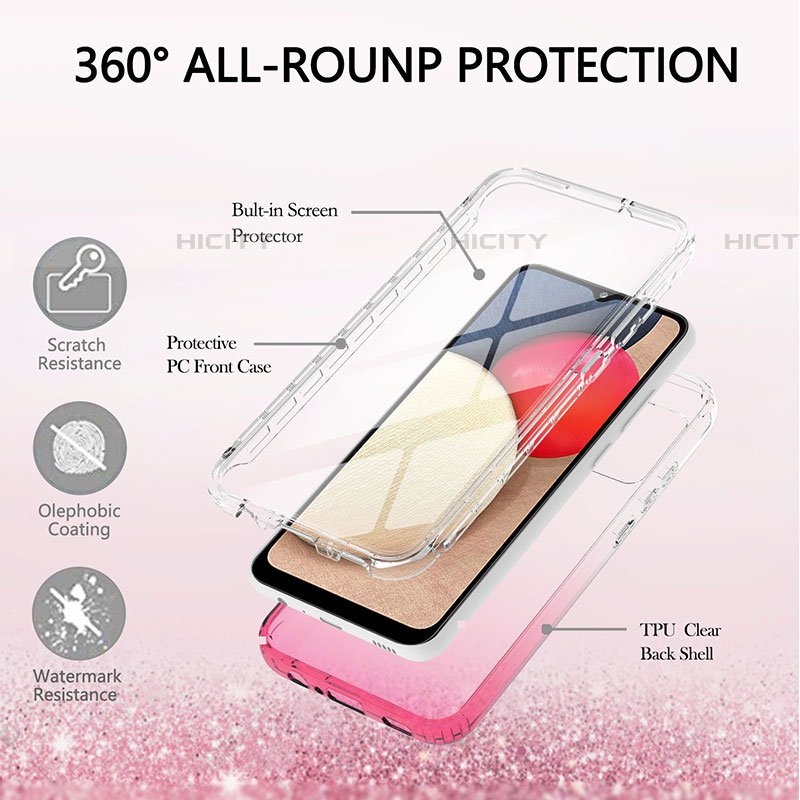 Funda Silicona Carcasa Ultrafina Transparente Goma Frontal y Trasera 360 Grados Gradiente ZJ1 para Samsung Galaxy A03s