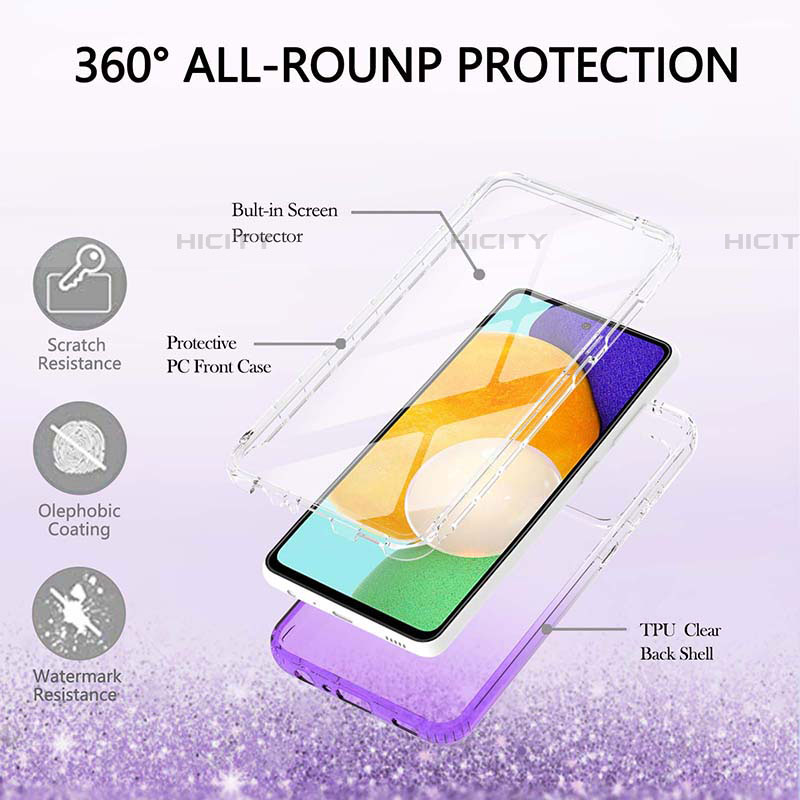 Funda Silicona Carcasa Ultrafina Transparente Goma Frontal y Trasera 360 Grados Gradiente ZJ1 para Samsung Galaxy A52 4G