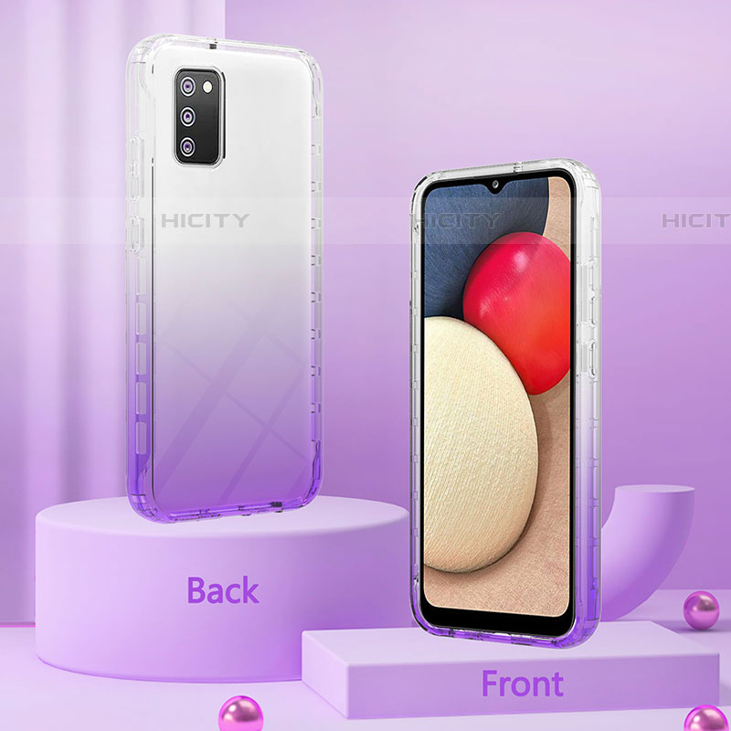 Funda Silicona Carcasa Ultrafina Transparente Goma Frontal y Trasera 360 Grados Gradiente ZJ2 para Samsung Galaxy A03s