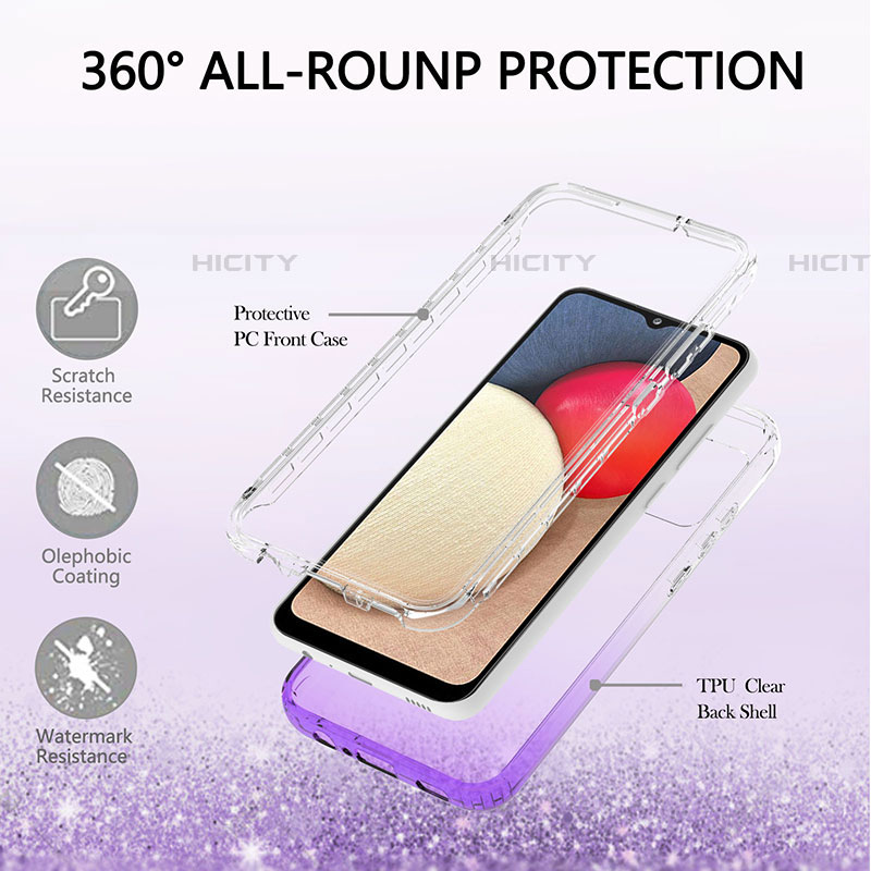 Funda Silicona Carcasa Ultrafina Transparente Goma Frontal y Trasera 360 Grados Gradiente ZJ2 para Samsung Galaxy A03s