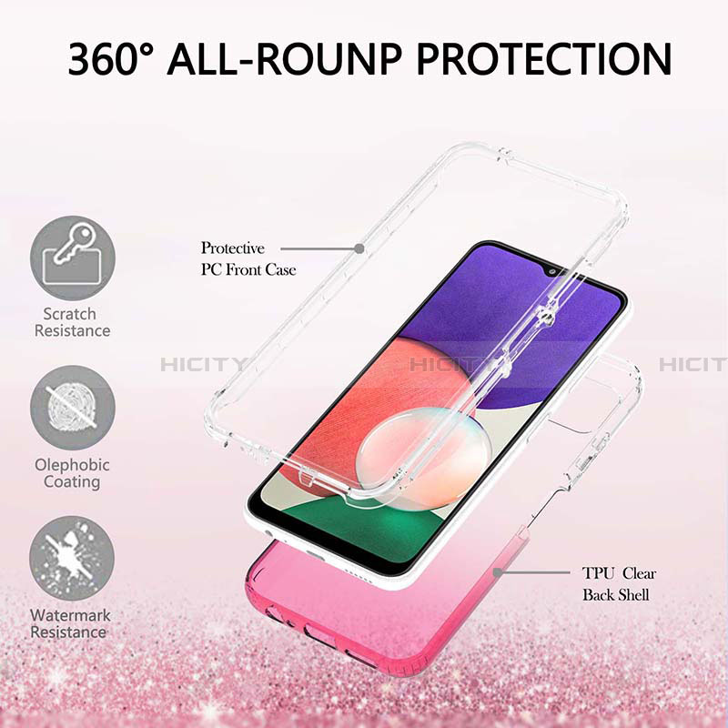 Funda Silicona Carcasa Ultrafina Transparente Goma Frontal y Trasera 360 Grados Gradiente ZJ2 para Samsung Galaxy A22 5G