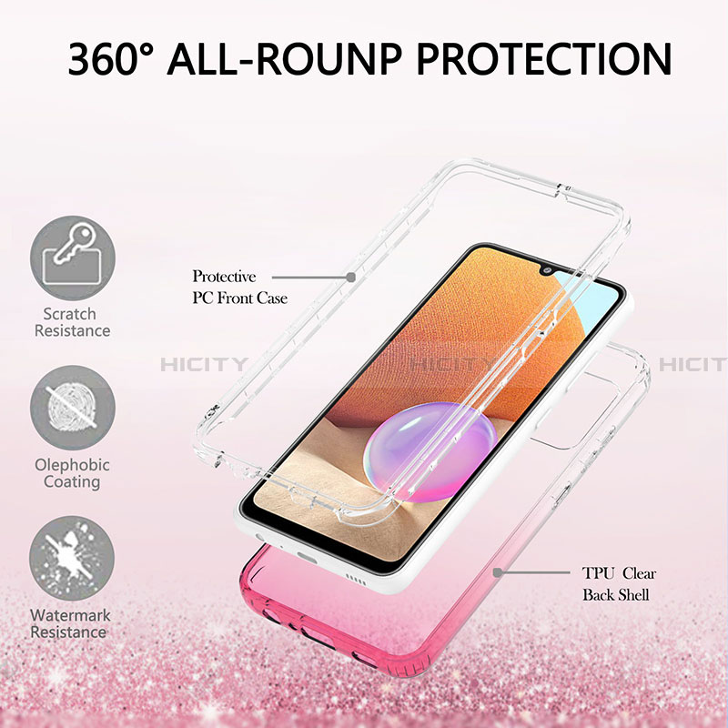 Funda Silicona Carcasa Ultrafina Transparente Goma Frontal y Trasera 360 Grados Gradiente ZJ2 para Samsung Galaxy A32 4G