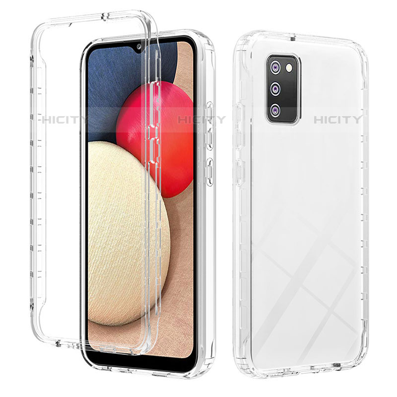 Funda Silicona Carcasa Ultrafina Transparente Goma Frontal y Trasera 360 Grados Gradiente ZJ2 para Samsung Galaxy M02s Claro