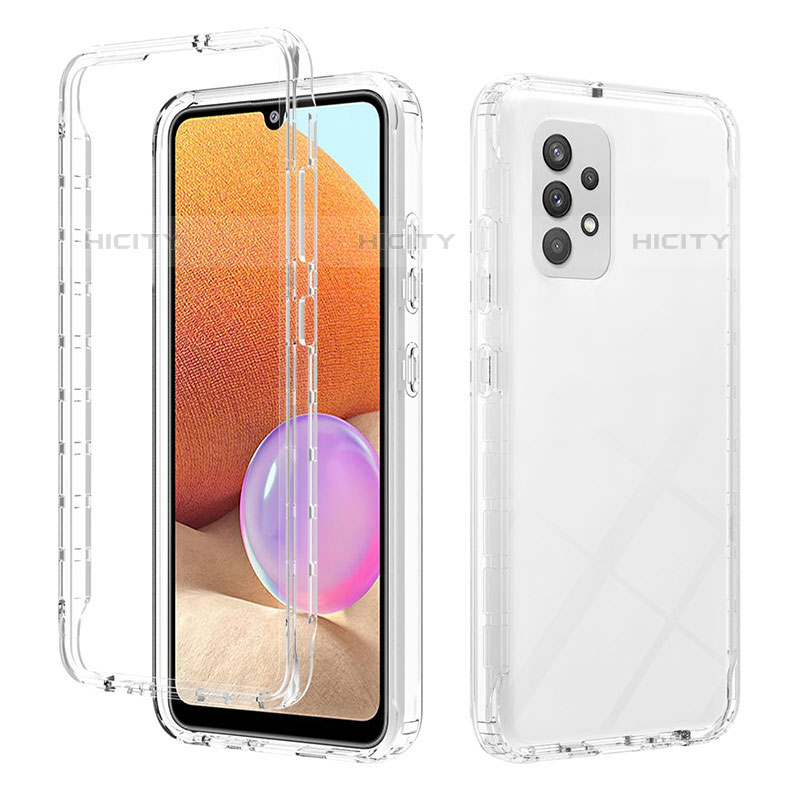 Funda Silicona Carcasa Ultrafina Transparente Goma Frontal y Trasera 360 Grados Gradiente ZJ2 para Samsung Galaxy M32 5G Claro