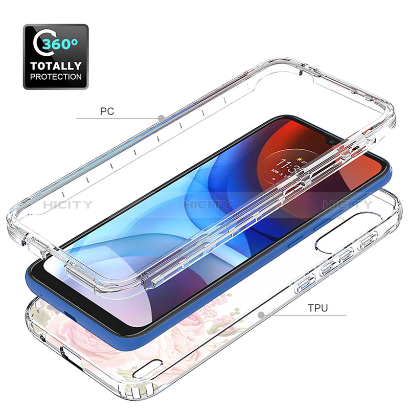 Funda Silicona Carcasa Ultrafina Transparente Goma Frontal y Trasera 360 Grados JX1 para Motorola Moto E7 Power