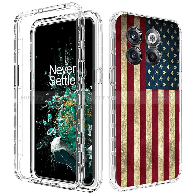 Funda Silicona Carcasa Ultrafina Transparente Goma Frontal y Trasera 360 Grados JX1 para OnePlus 10T 5G Multicolor