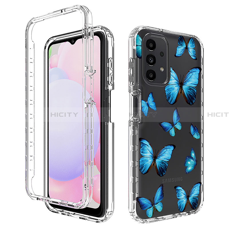 Funda Silicona Carcasa Ultrafina Transparente Goma Frontal y Trasera 360 Grados JX1 para Samsung Galaxy A13 4G Azul